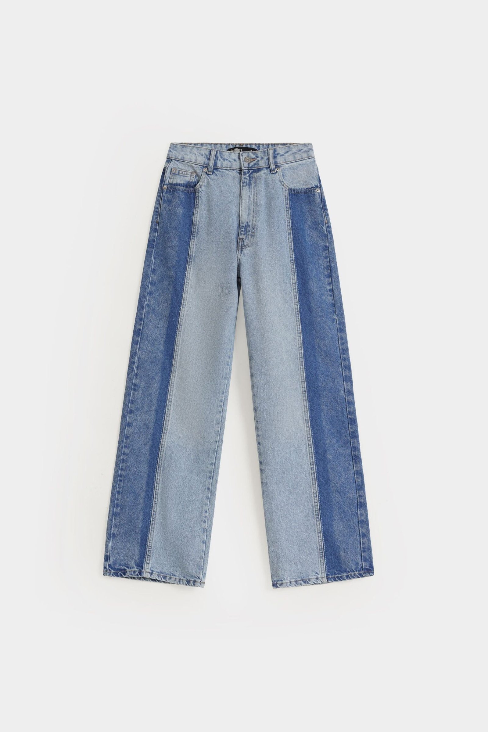 Wide Leg Contrast Jeans - Image 5