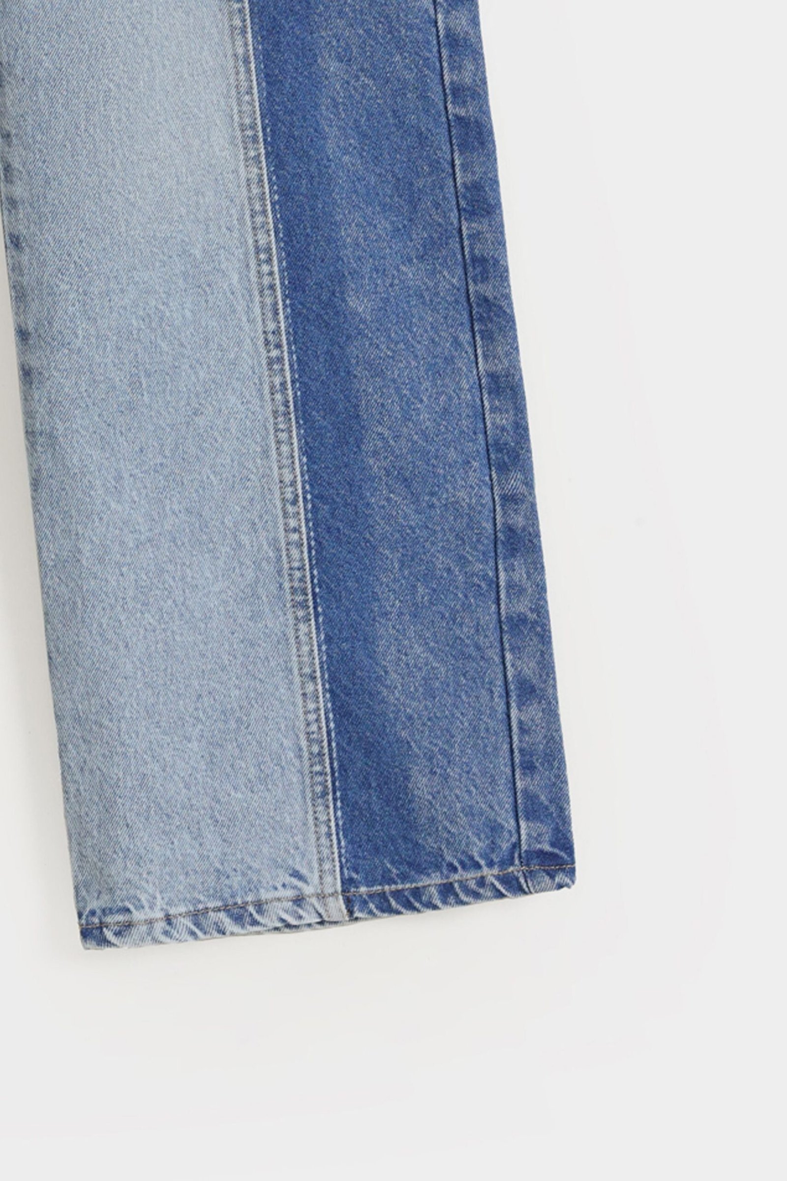 Wide Leg Contrast Jeans - Image 7