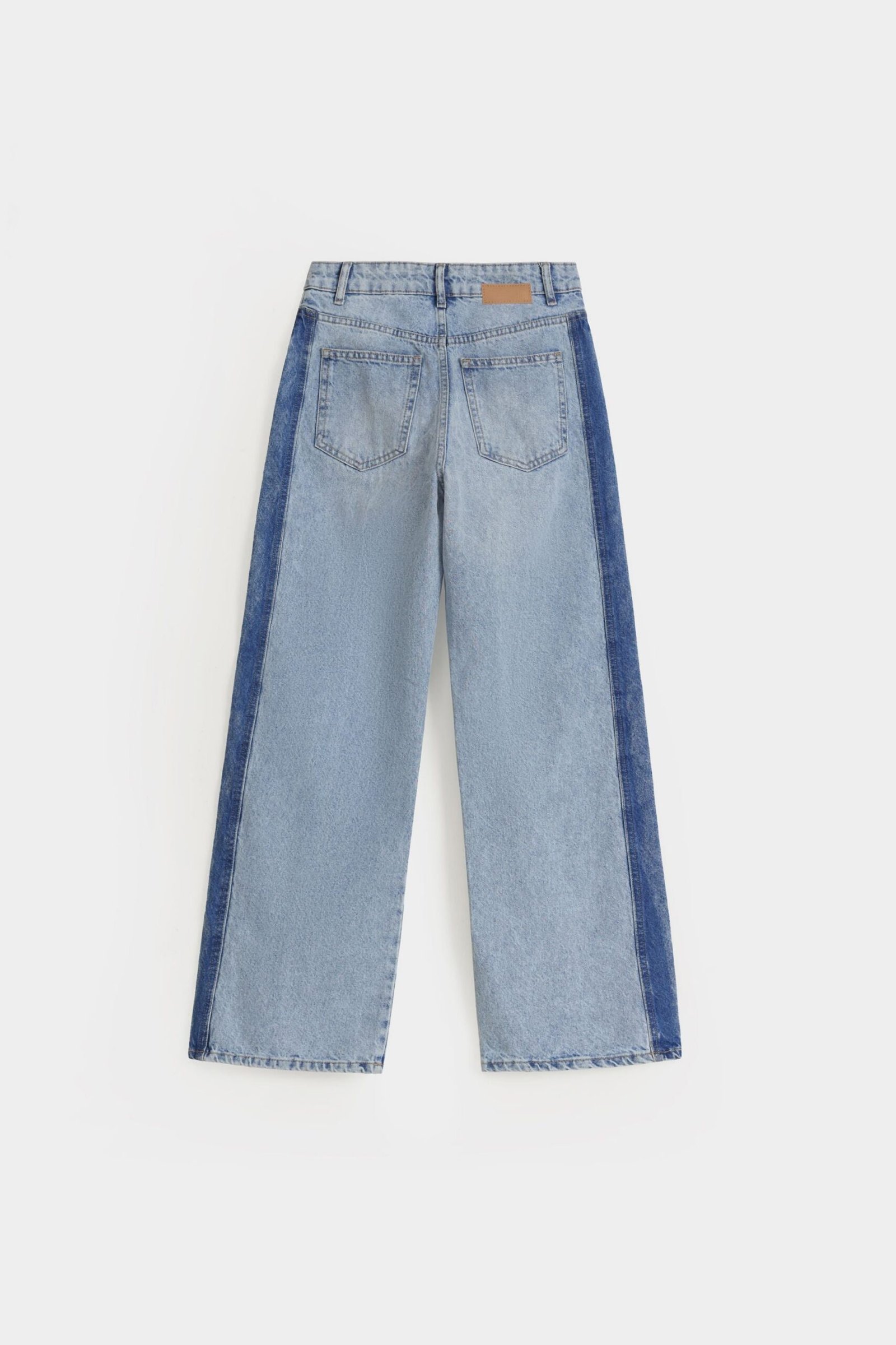 Wide Leg Contrast Jeans - Image 8