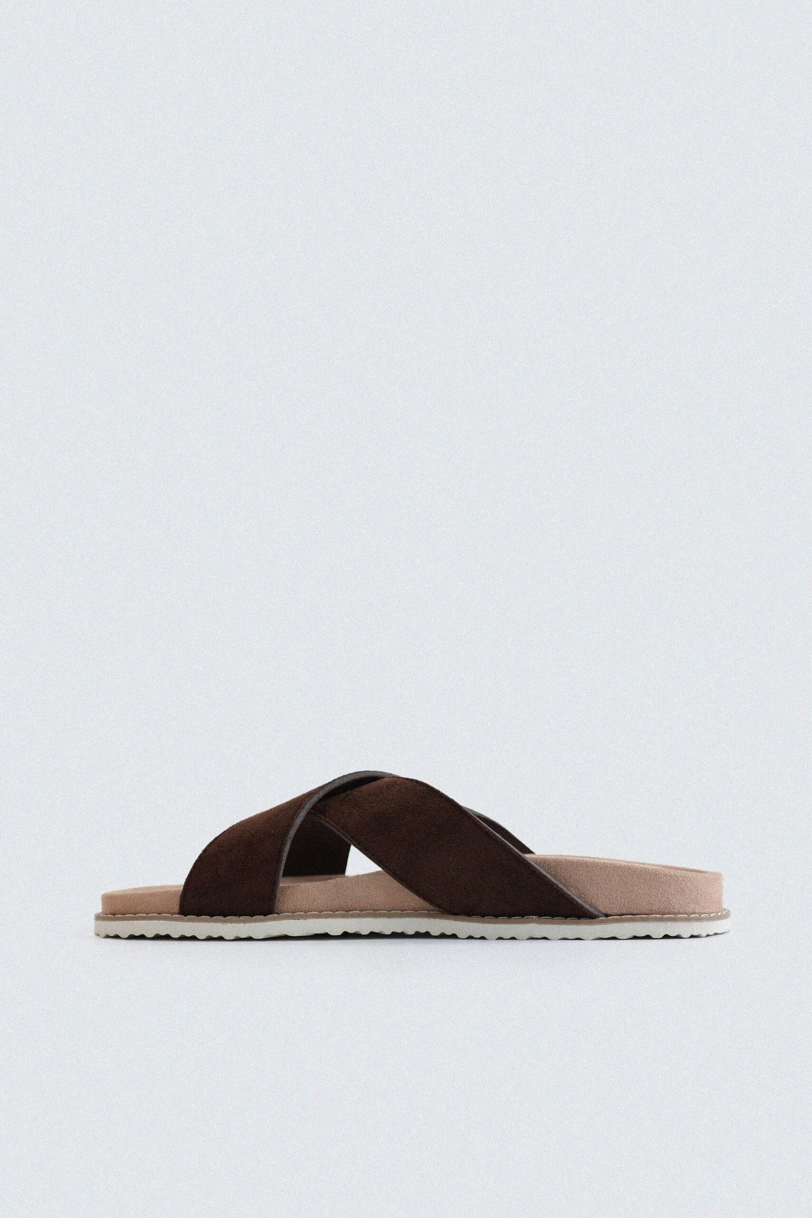Suede Criss Cross Strap Flats - Image 10