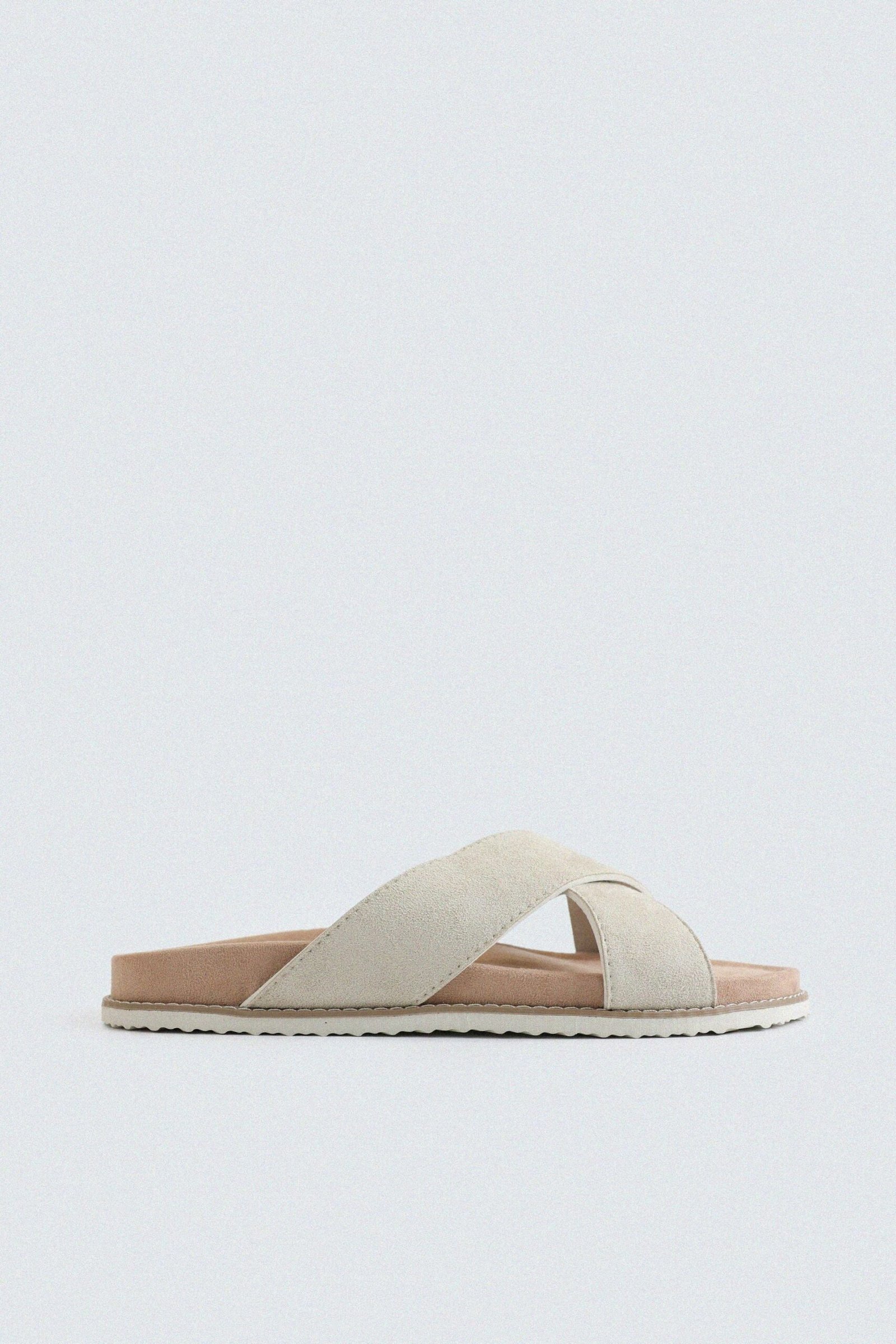 Suede Criss Cross Strap Flats
