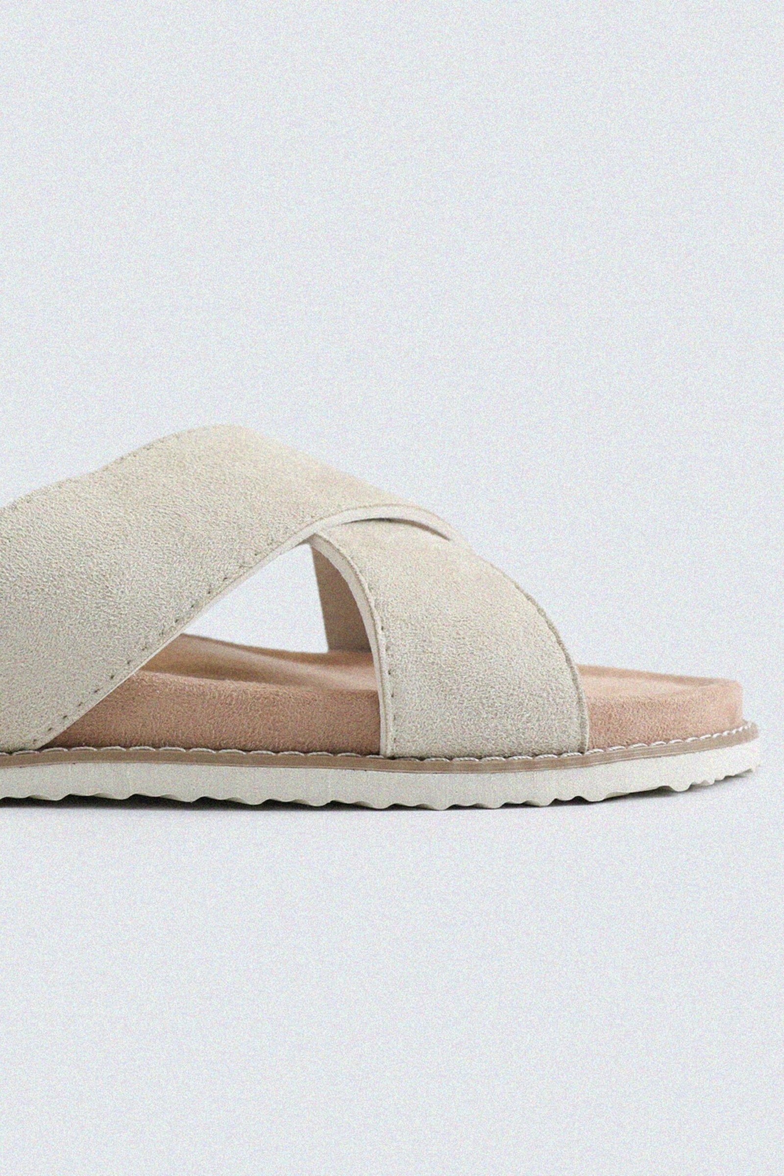 Suede Criss Cross Strap Flats - Image 3