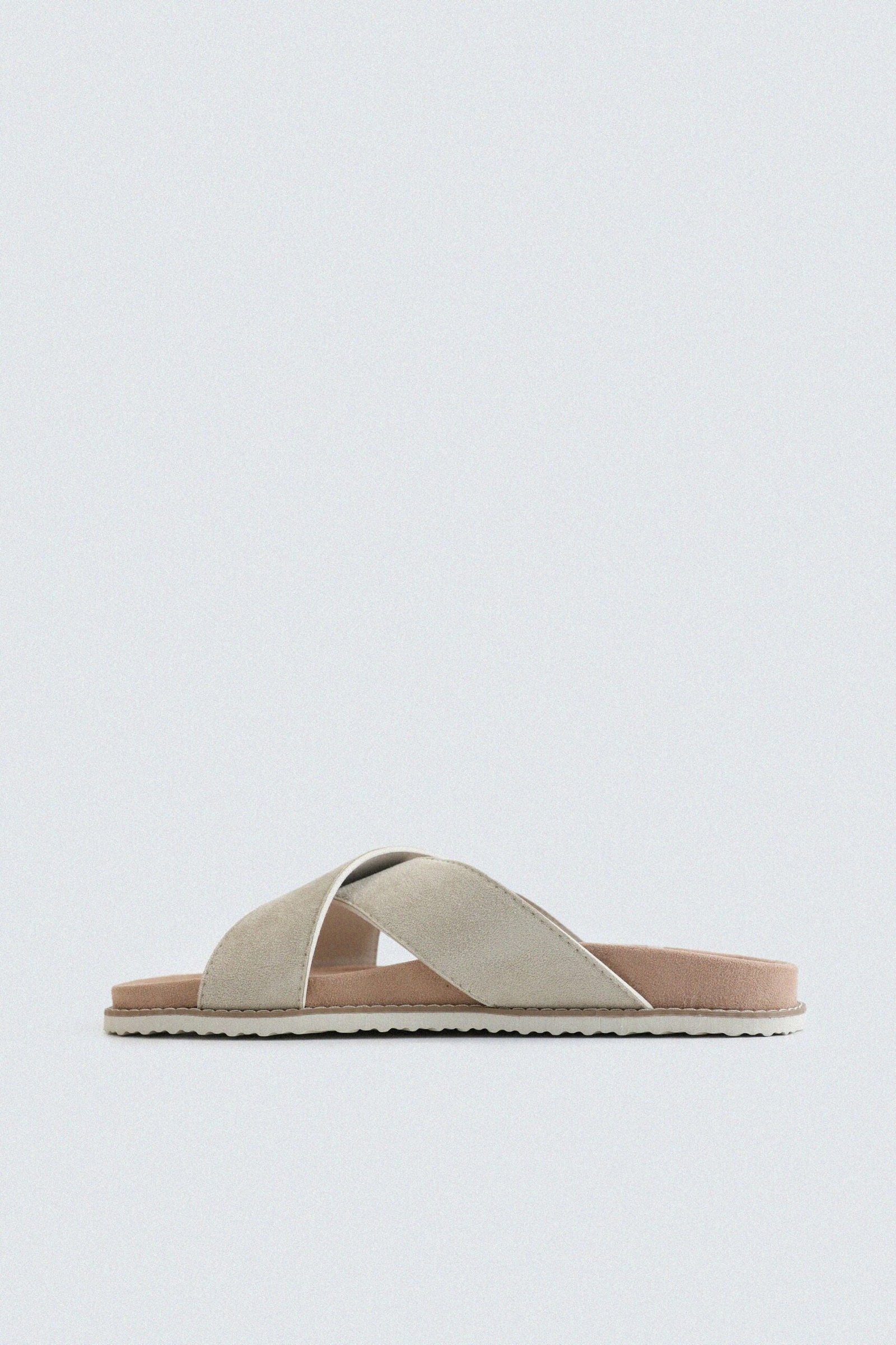 Suede Criss Cross Strap Flats - Image 4