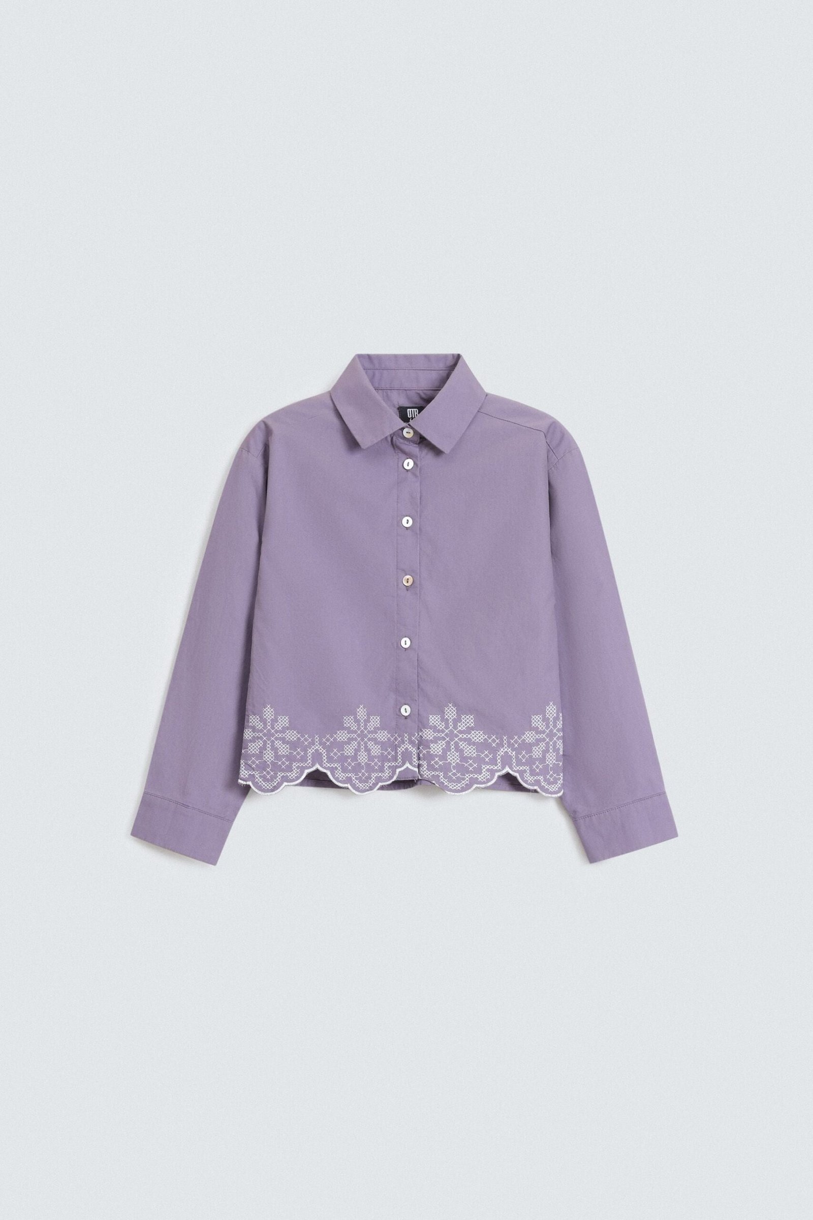 Cropped Embroidered Shirt