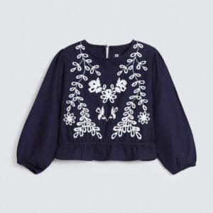 Cropped Embroidered Blouse