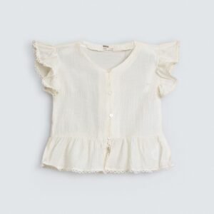 Cropped Shirt With Lace Detail