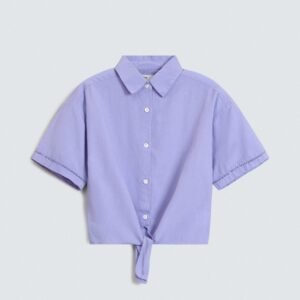 Cropped Shirt With Knot Detail