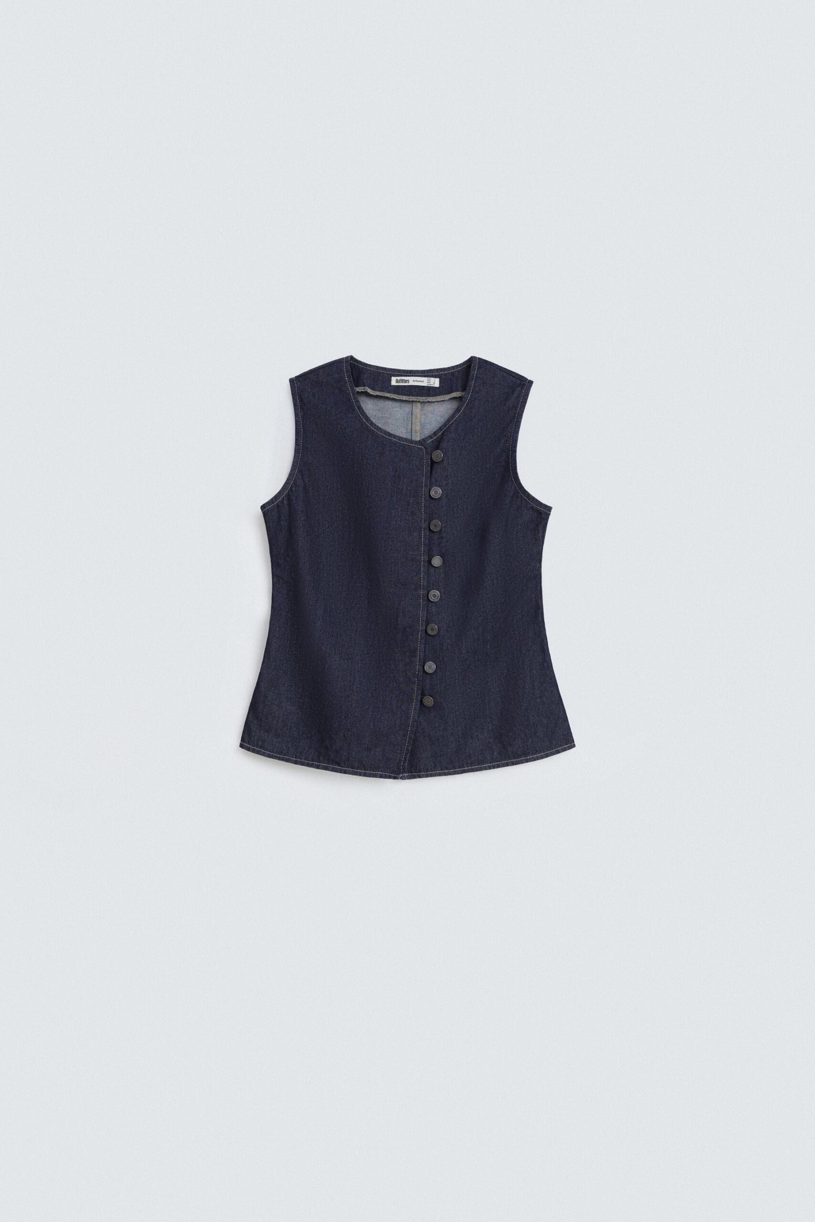 Cropped Denim Vest