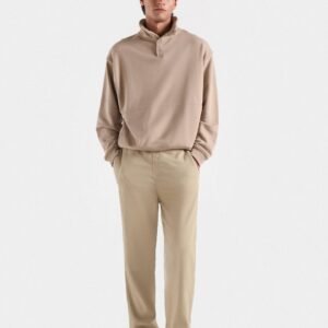 Buttoned Quarter Placket Sweatshirt