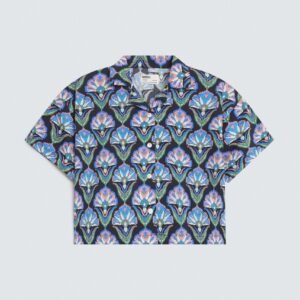 Cropped All-Over Print Shirt