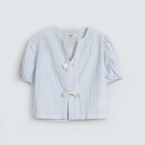 Striped Shirt With Bow Detail