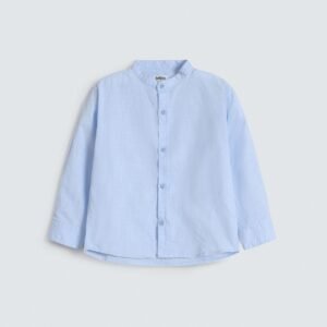 Textured Mandarin Collar Shirt