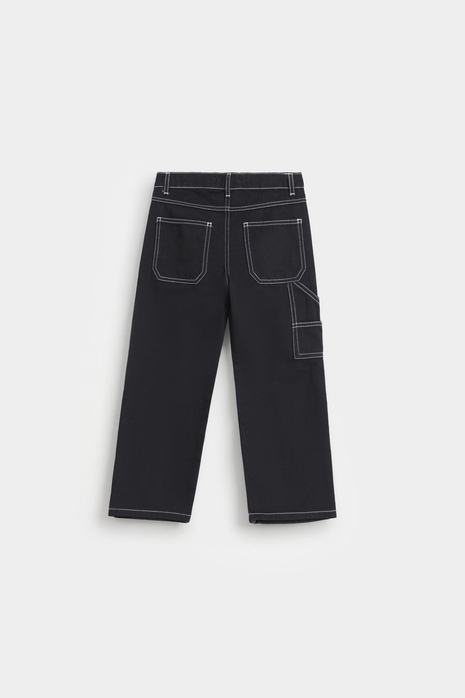 Non Denim Carpenter Trousers with Stitching Details - Image 4