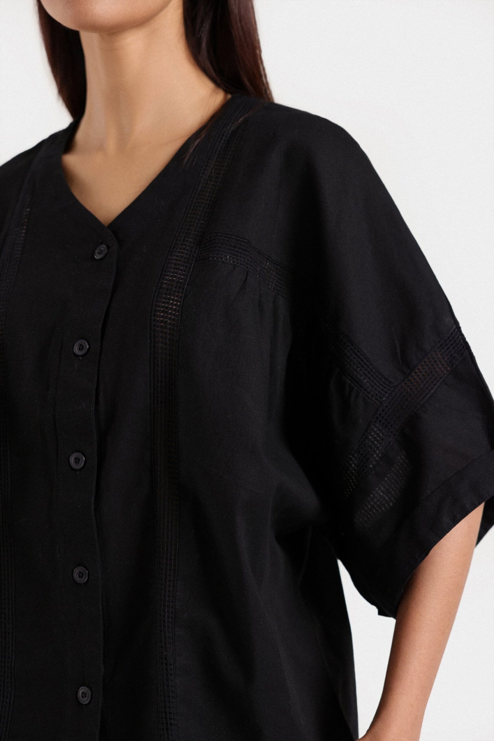 Cropped Shirt With Lace Detail - Image 2