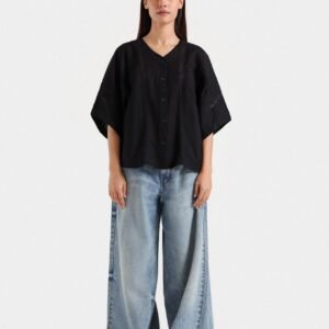 Cropped Shirt With Lace Detail