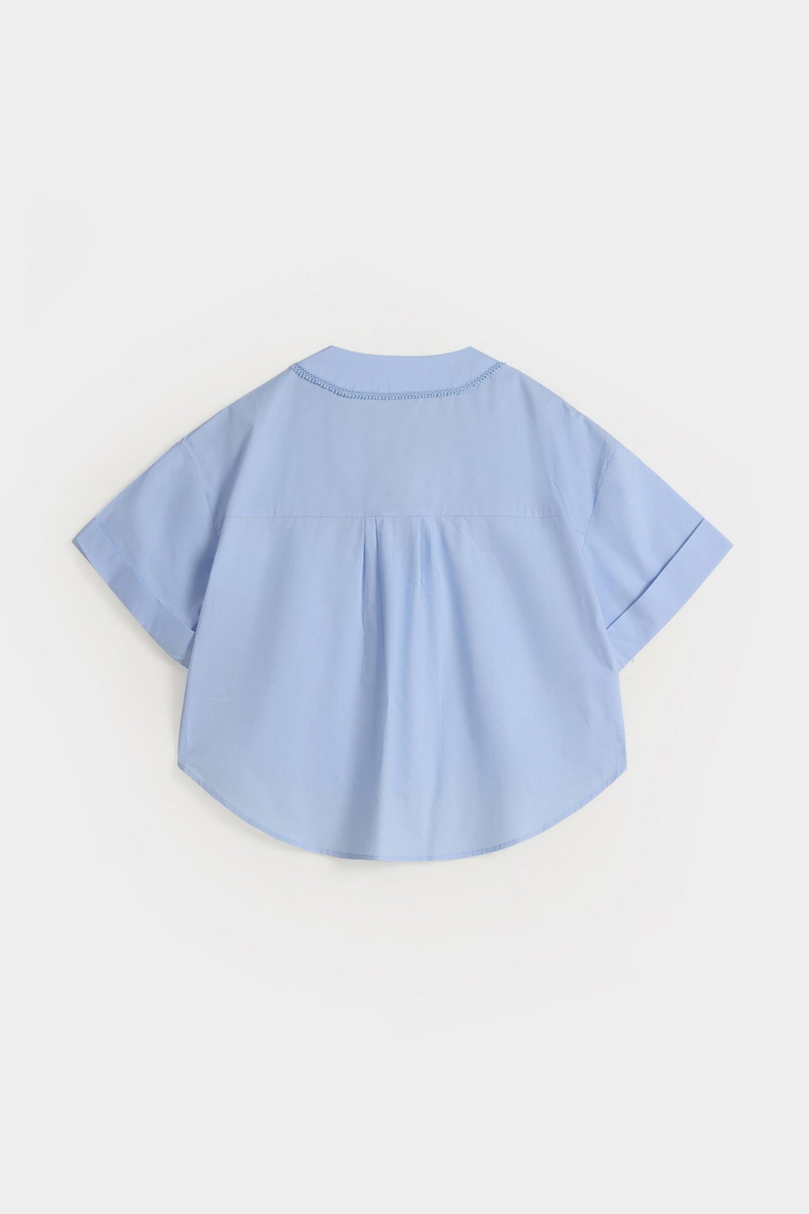 Lace Stitching Cropped Shirt - Image 7
