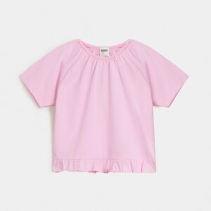 Basic Raglan T-Shirt With Frill Hem