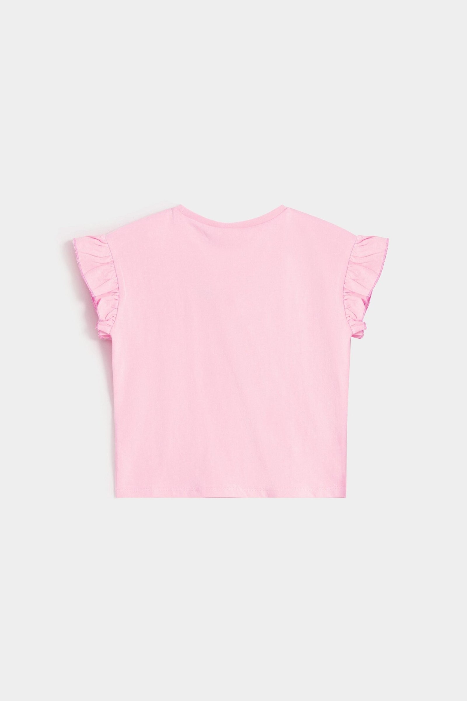 Cropped Basic T-Shirt With Frill Detail - Image 9