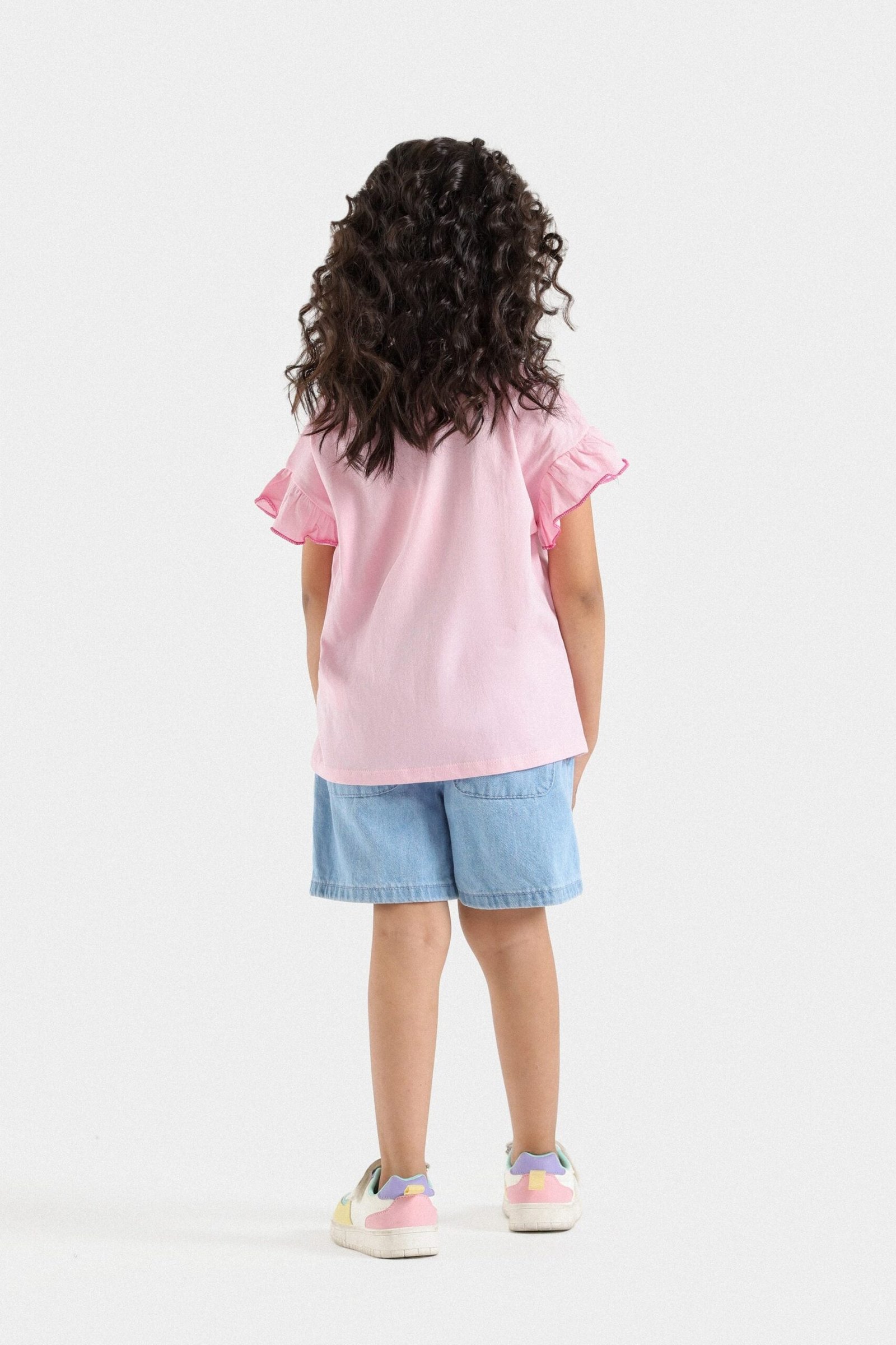 Cropped Basic T-Shirt With Frill Detail - Image 12