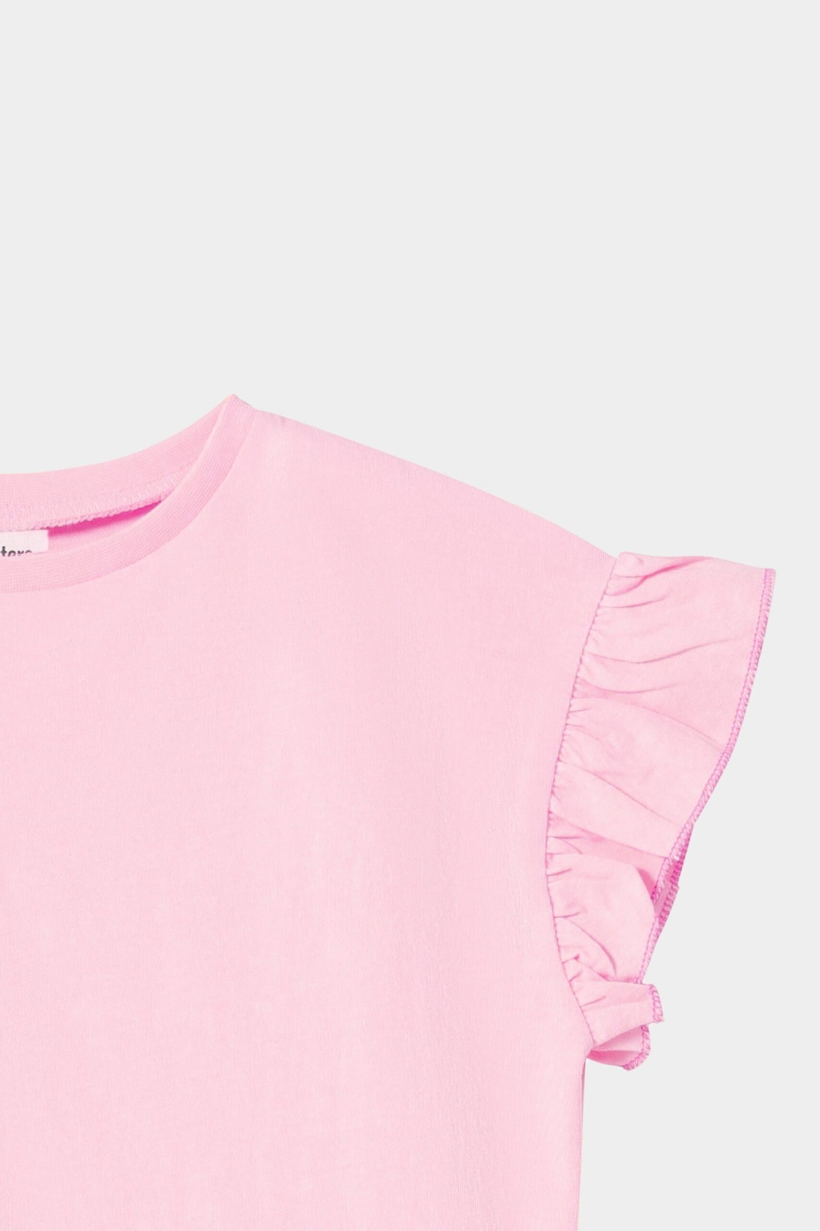 Cropped Basic T-Shirt With Frill Detail - Image 8