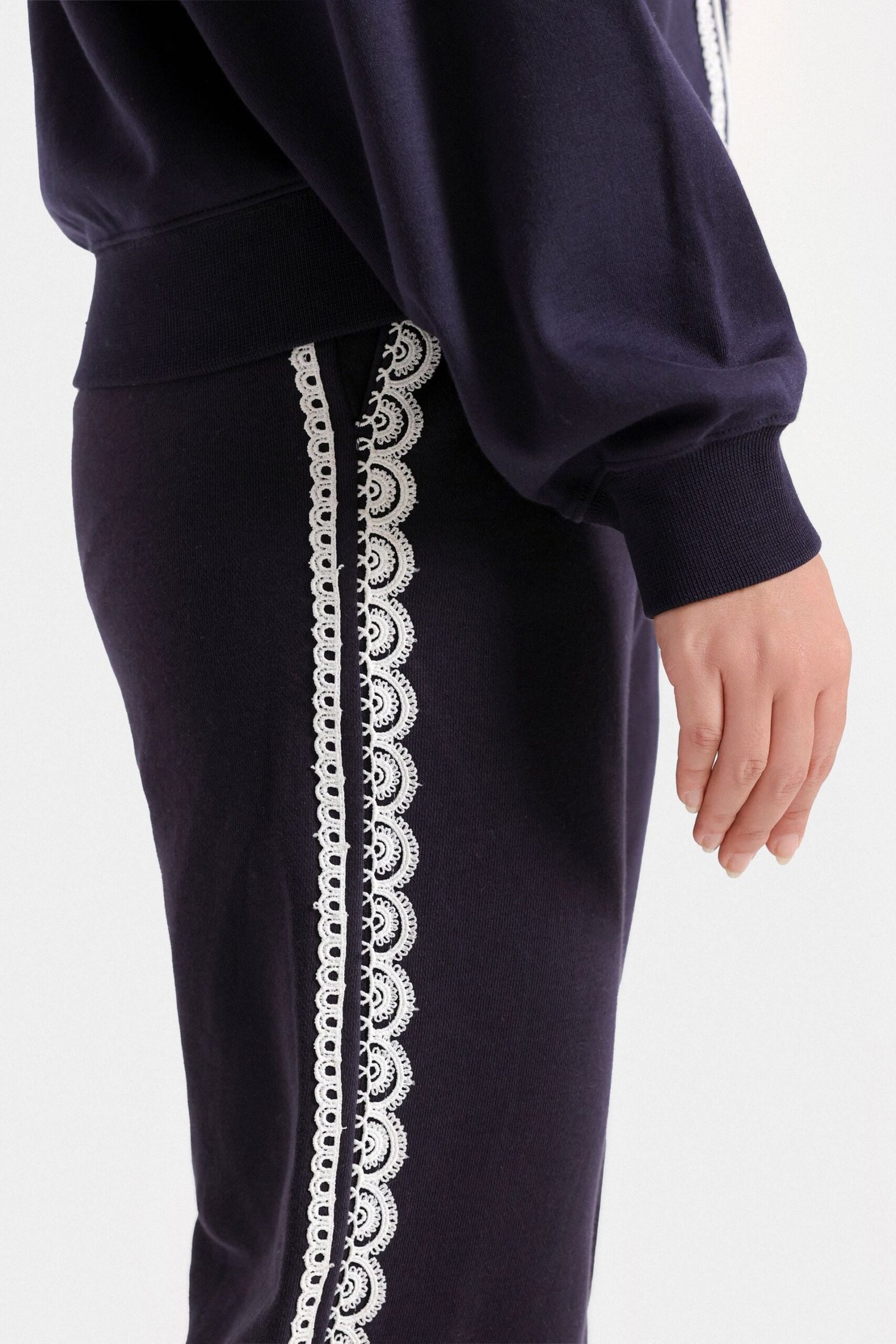 Wide Leg Trousers With Lace Detail - Image 2
