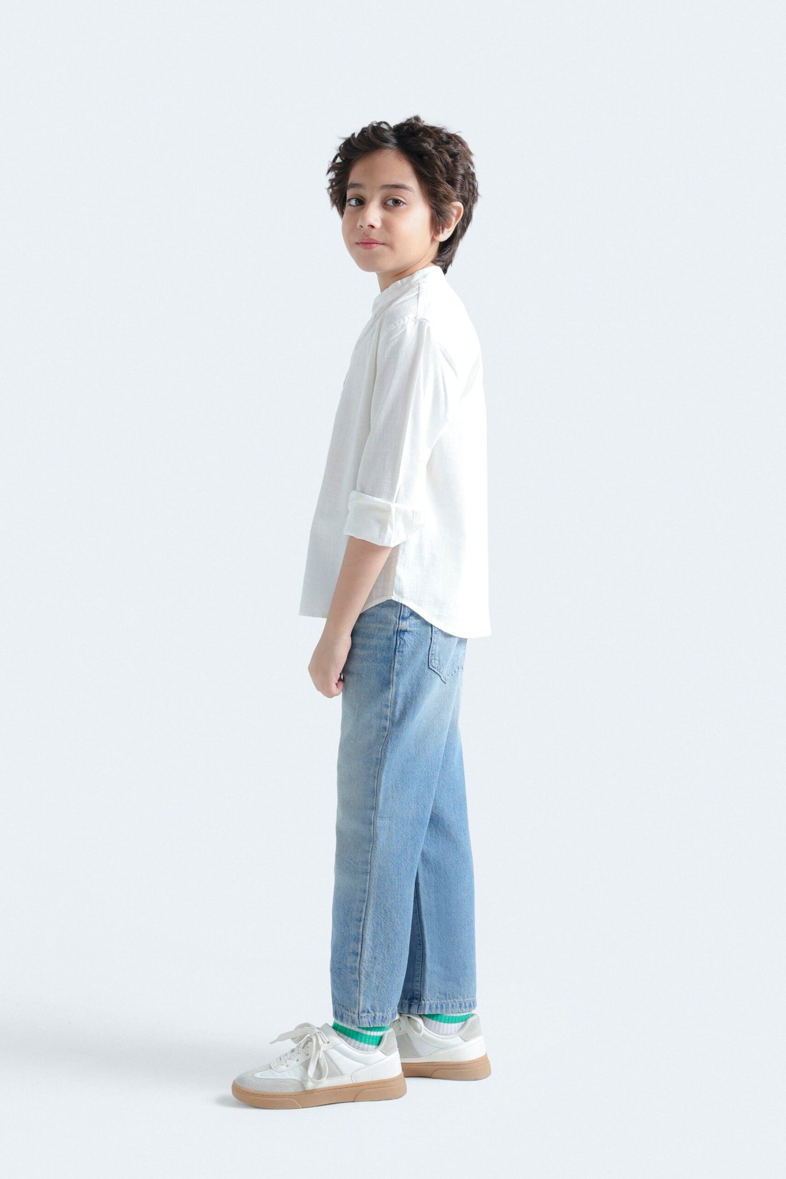 Textured Mandarin Collar Shirt - Image 5