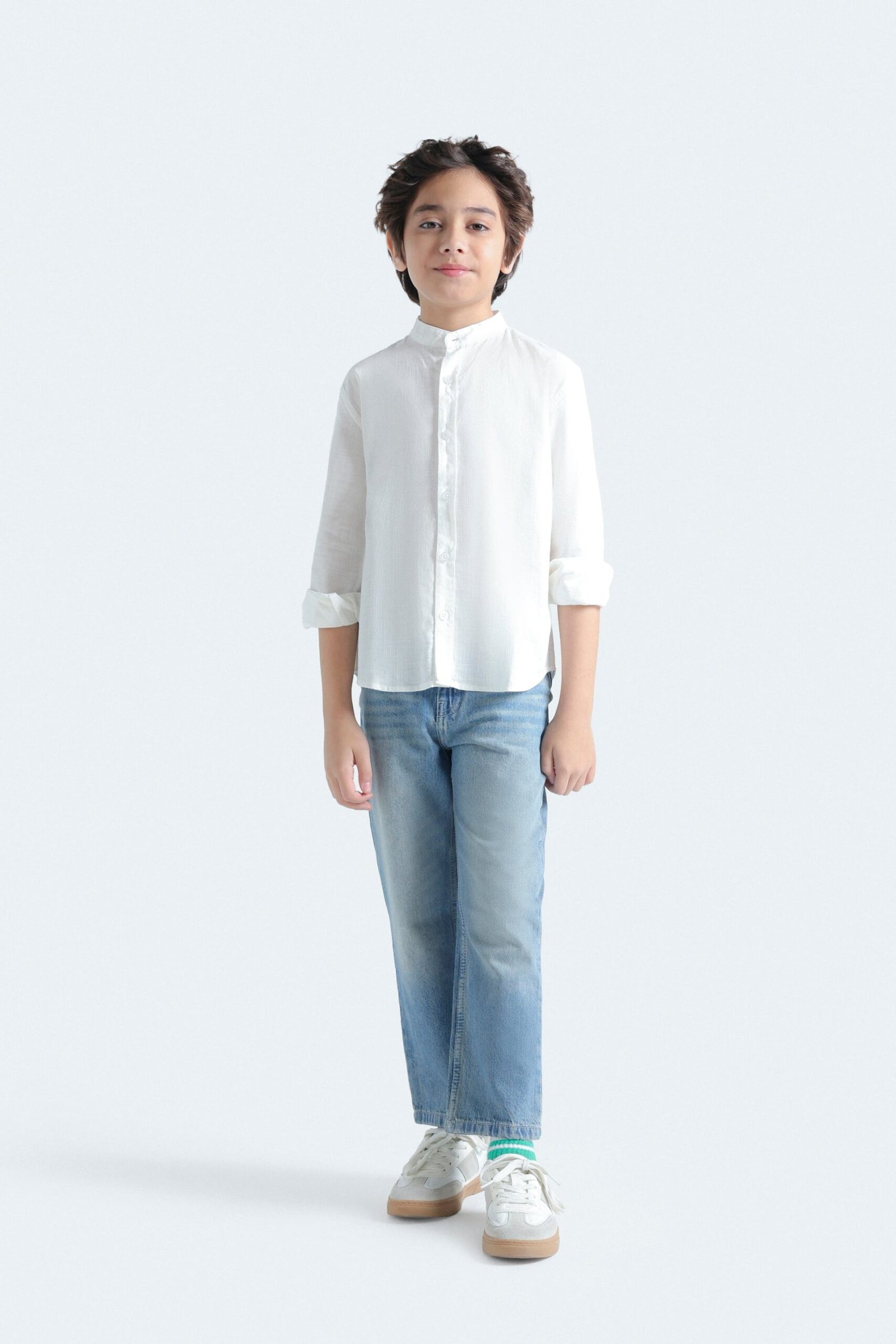 Textured Mandarin Collar Shirt - Image 4