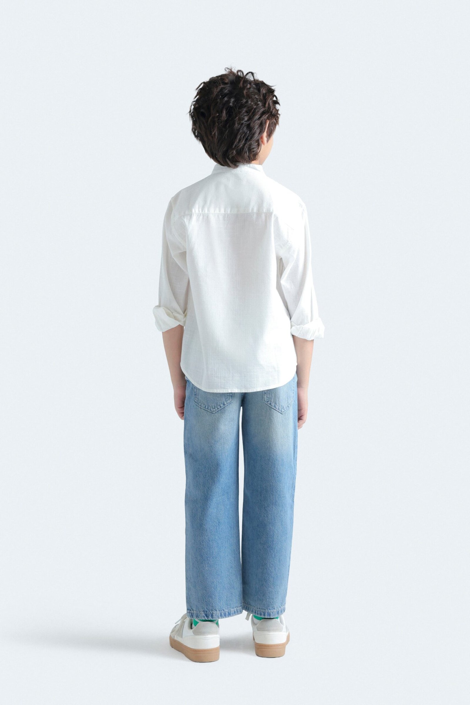 Textured Mandarin Collar Shirt - Image 6