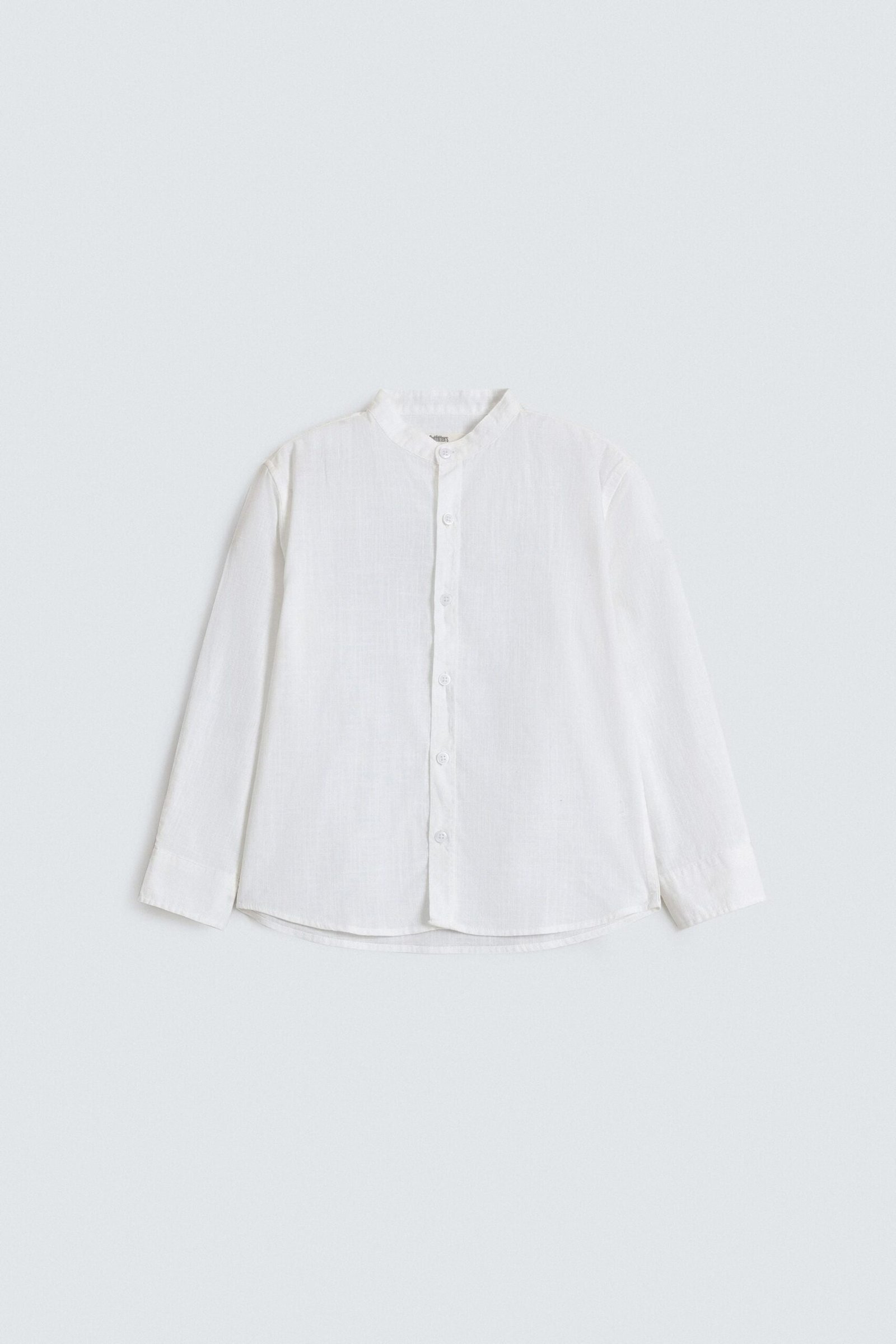 Textured Mandarin Collar Shirt