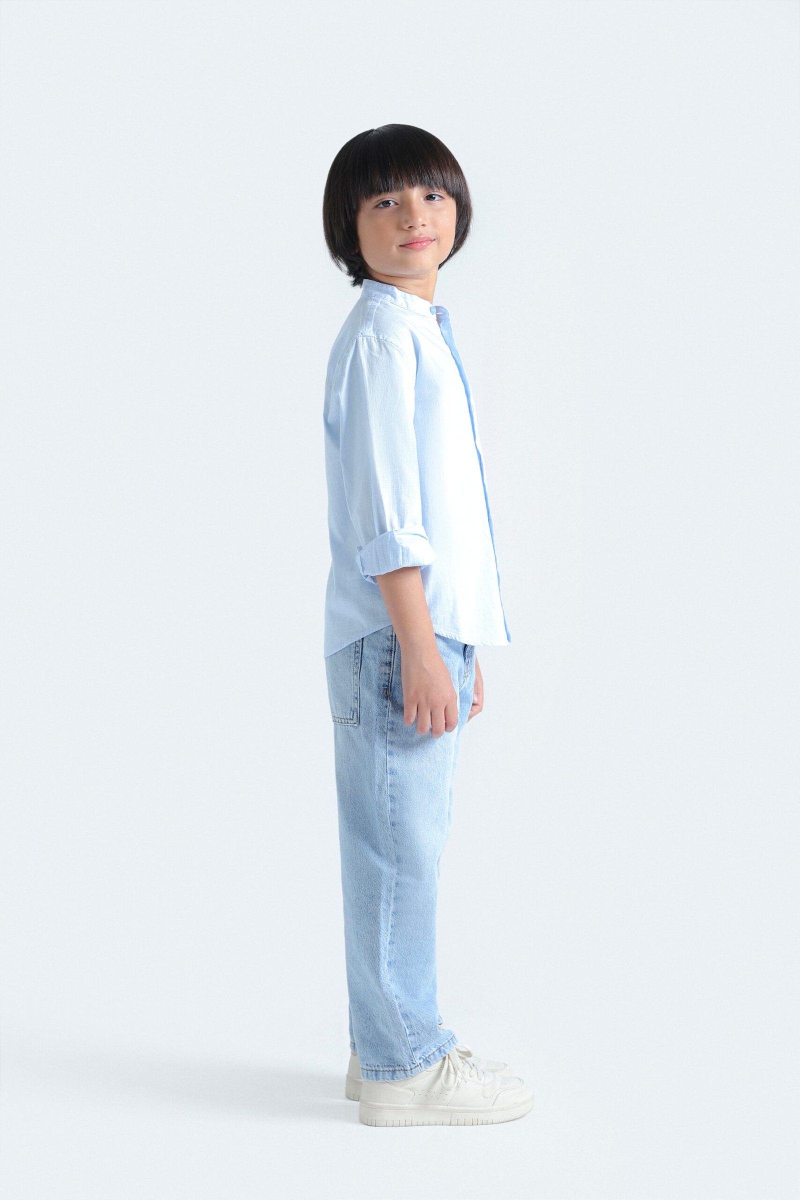 Textured Mandarin Collar Shirt - Image 14