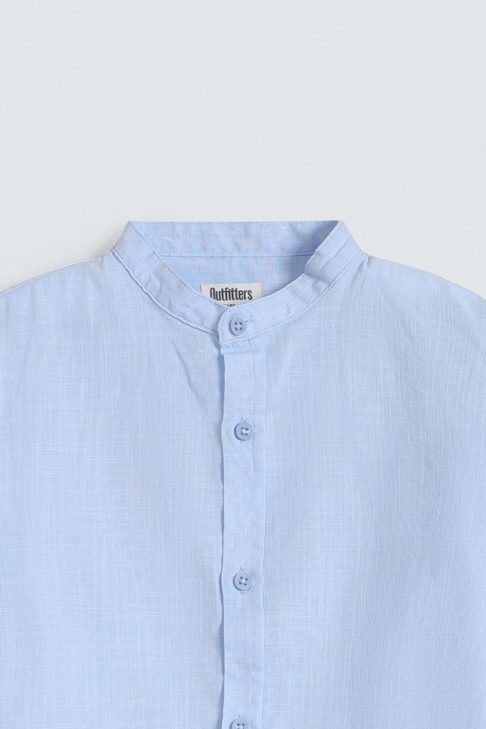 Textured Mandarin Collar Shirt - Image 11