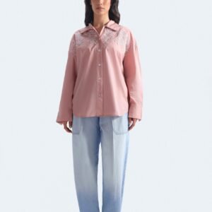 Cropped Embroidered Shirt