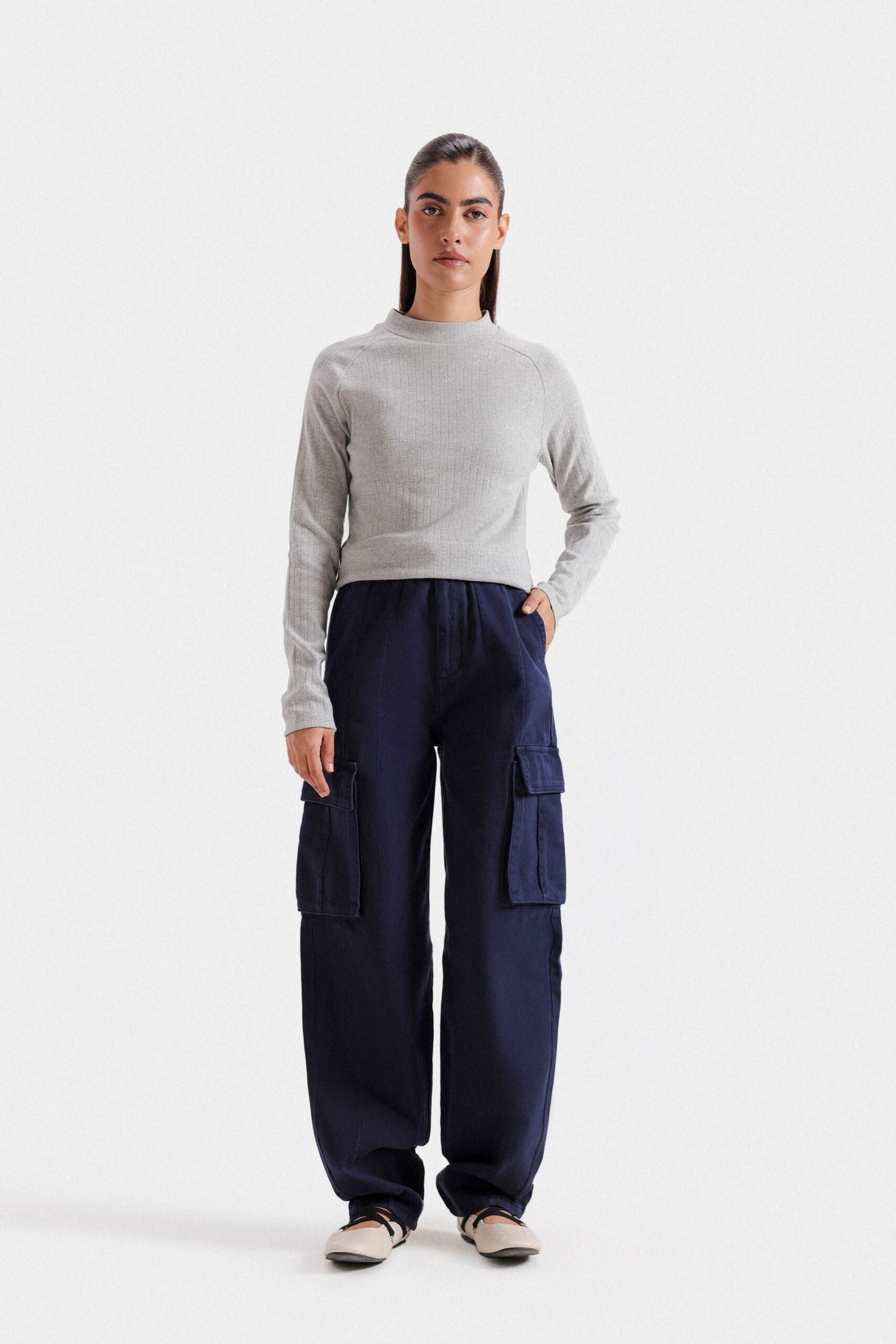 Slouchy Cargo Fit Trousers