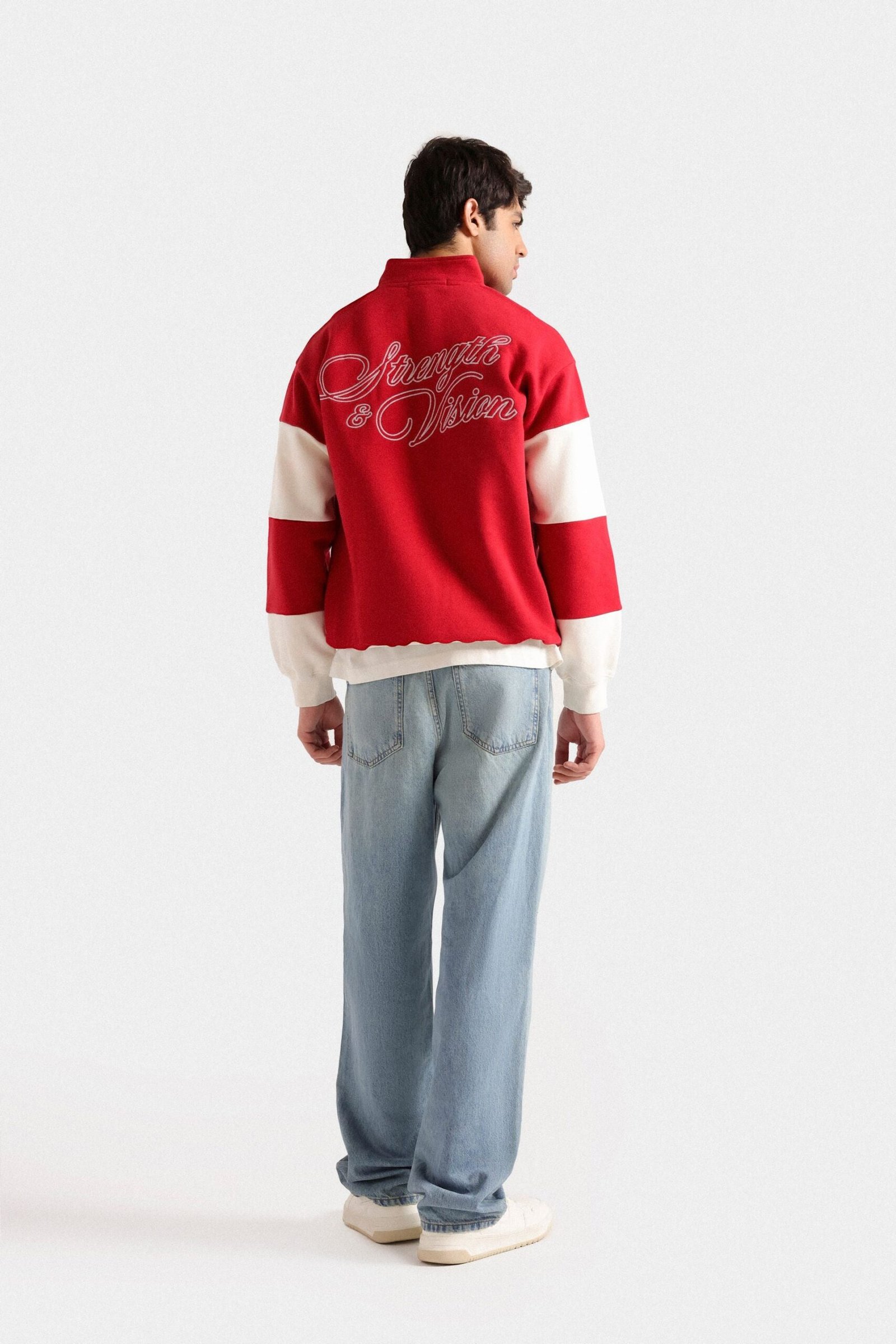 Embroidered Quarter Zip-Up Sweatshirt - Image 3