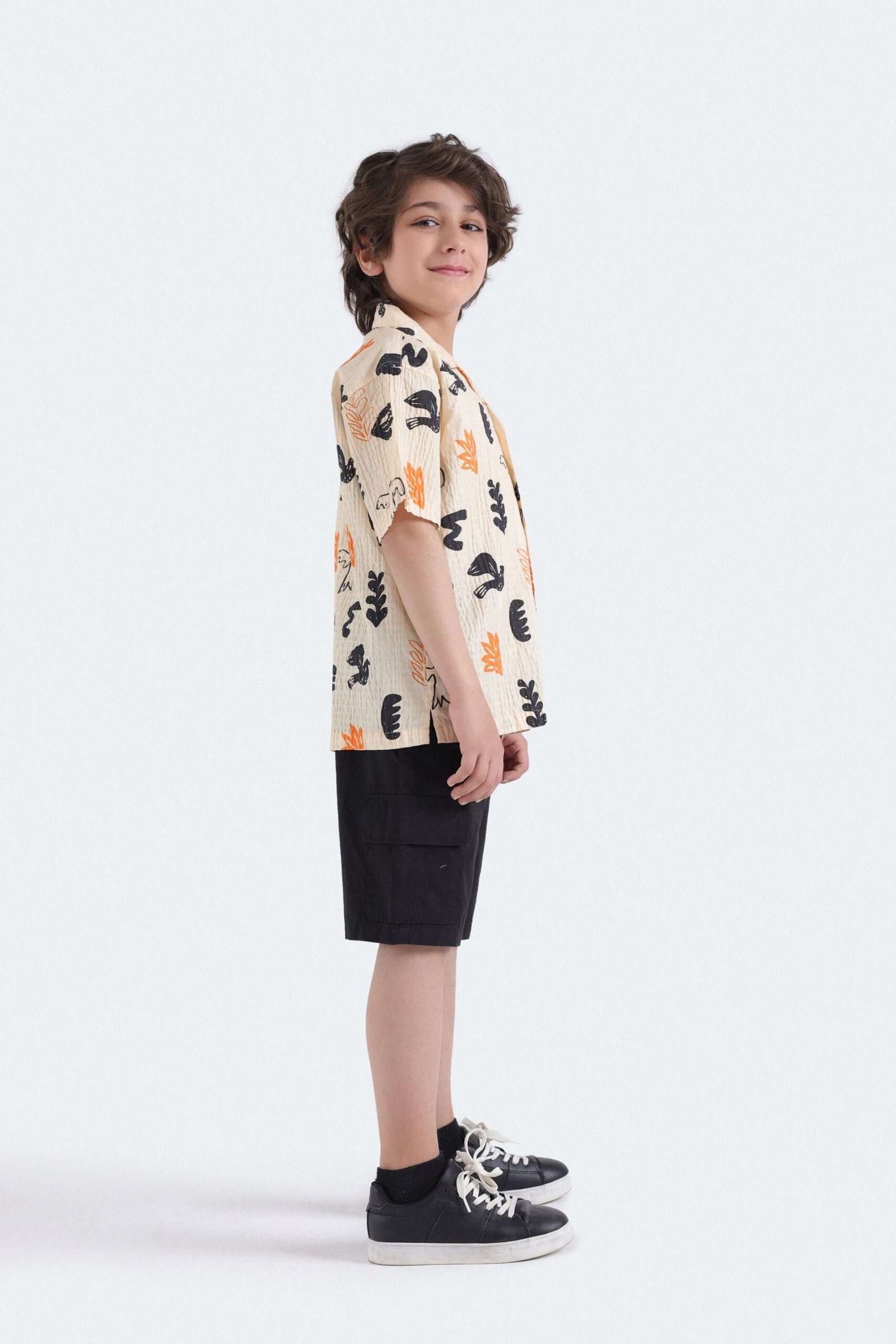 Creased Effect Printed Shirt - Image 5