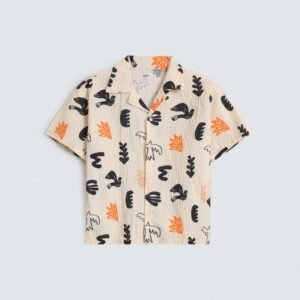 Creased Effect Printed Shirt