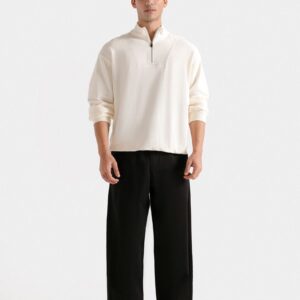 Basic Quarter Zip-Up Sweatshirt