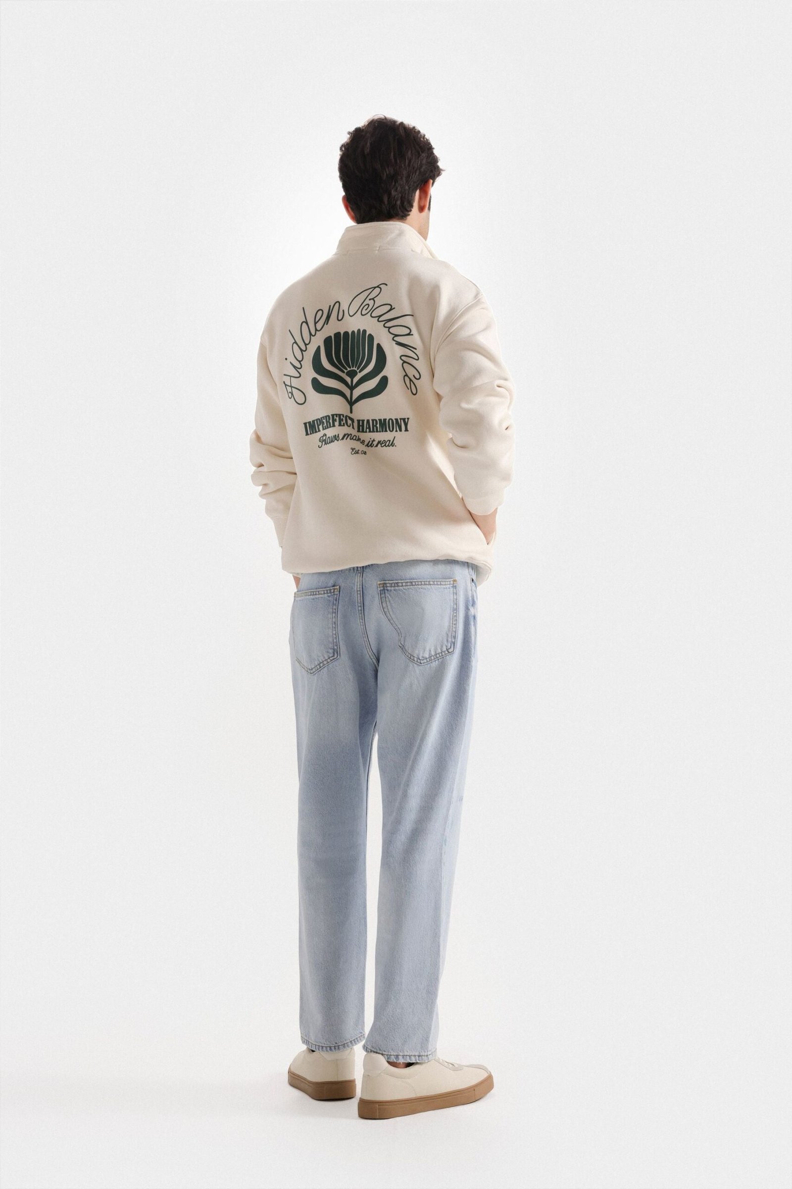 Graphic Quarter Zip-Up Sweatshirt - Image 5