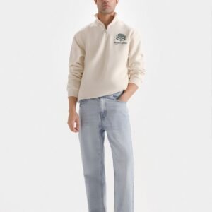 Graphic Quarter Zip-Up Sweatshirt