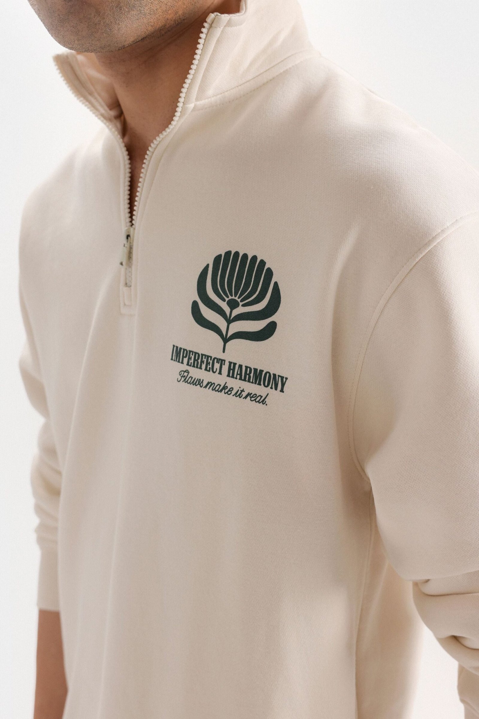 Graphic Quarter Zip-Up Sweatshirt - Image 2