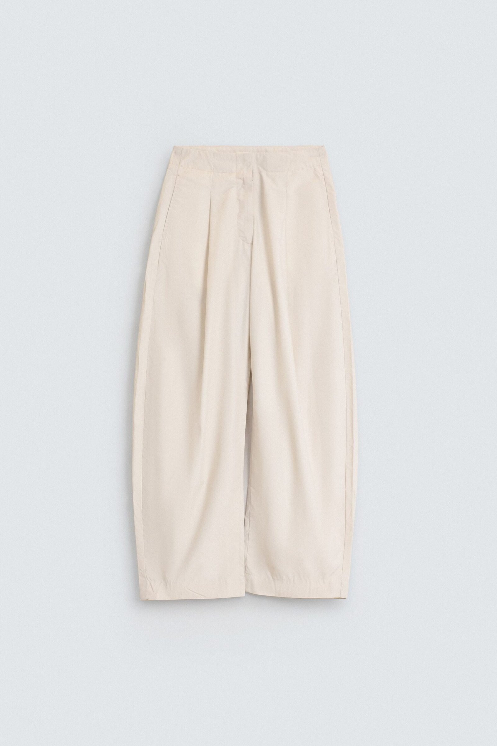 Cropped Pleated Barrel Pants - Image 6