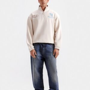Graphic Quarter Zip-Up Sweatshirt