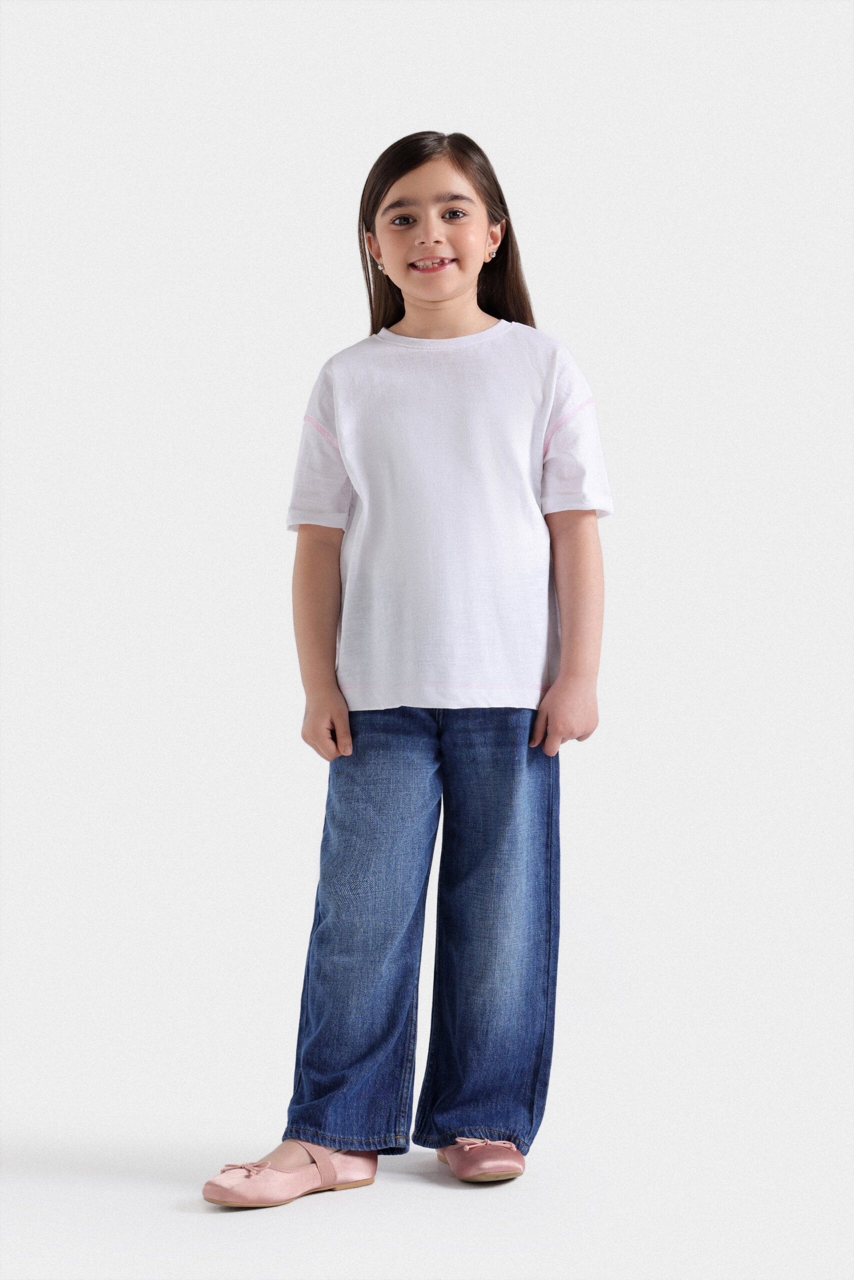 Crew Neck T-Shirt With Contrast Stitching - Image 4