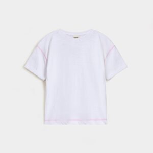Crew Neck T-Shirt With Contrast Stitching