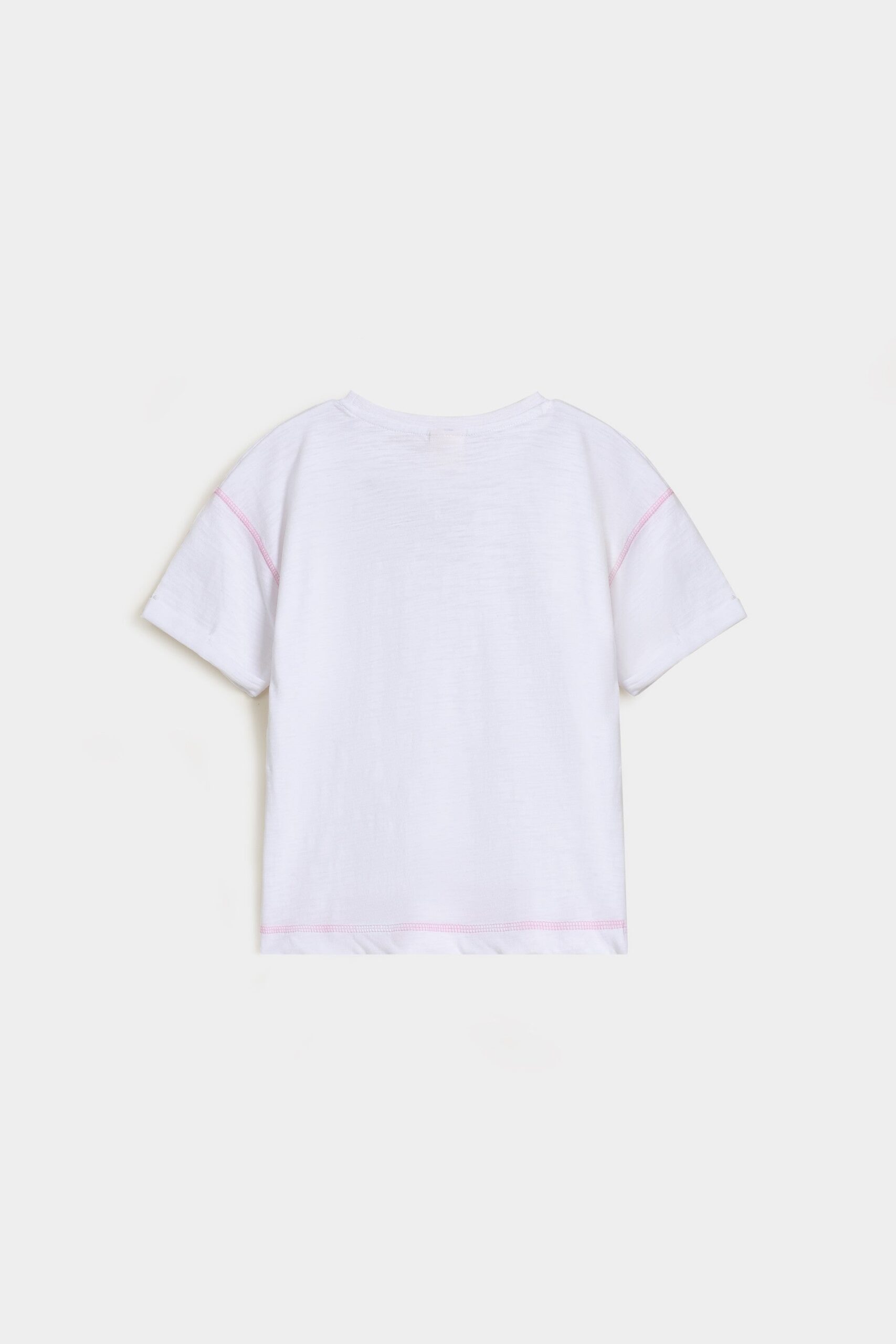 Crew Neck T-Shirt With Contrast Stitching - Image 3