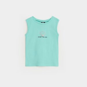 Cropped Embellished Ribbed Tank Top