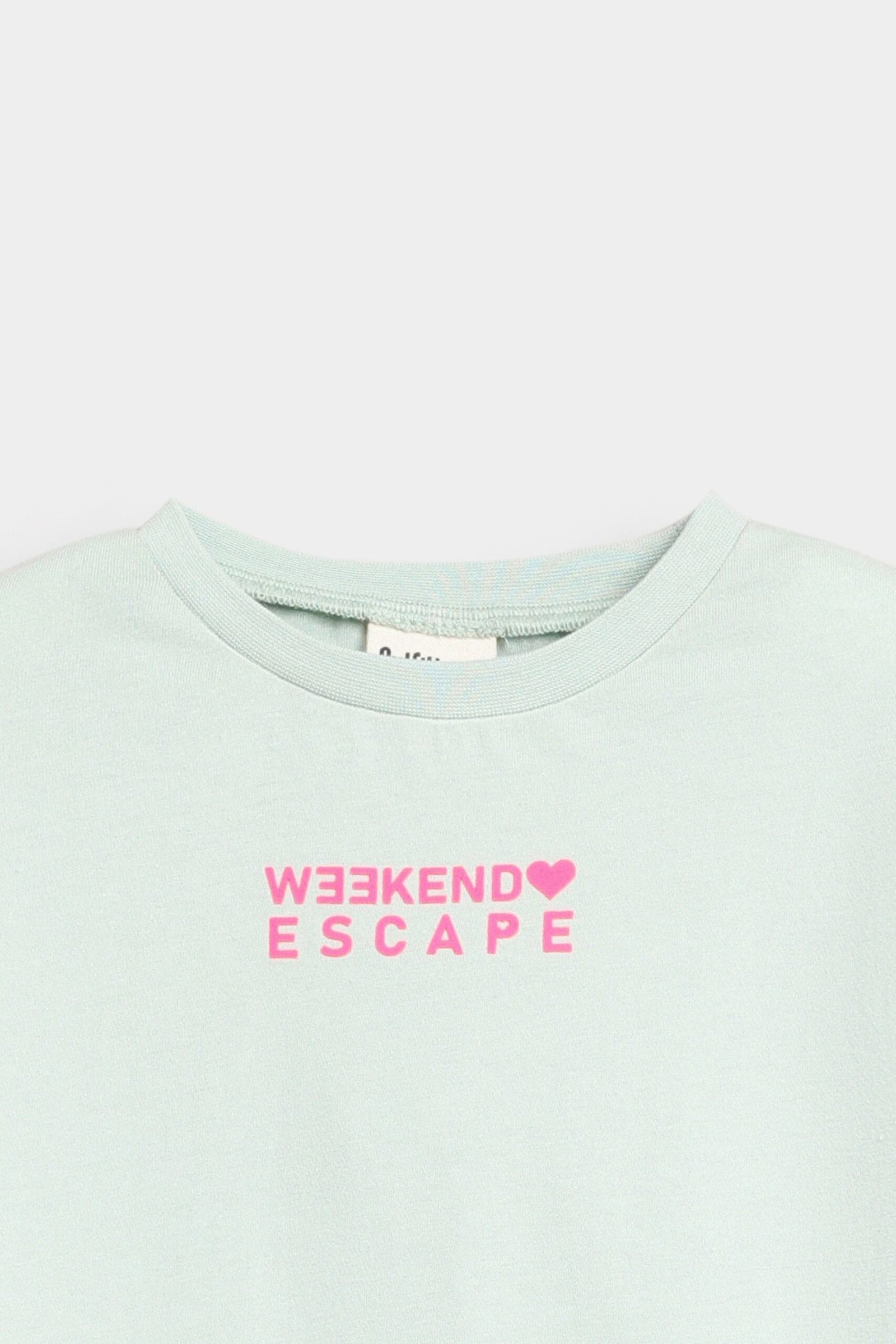Cropped Slogan Print T-Shirt - Image 2