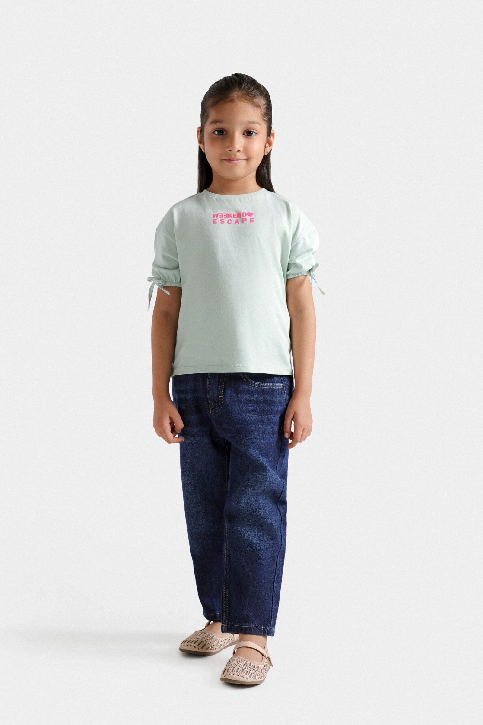 Cropped Slogan Print T-Shirt - Image 4