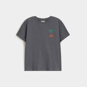 Textured Knit Embroidered T-Shirt