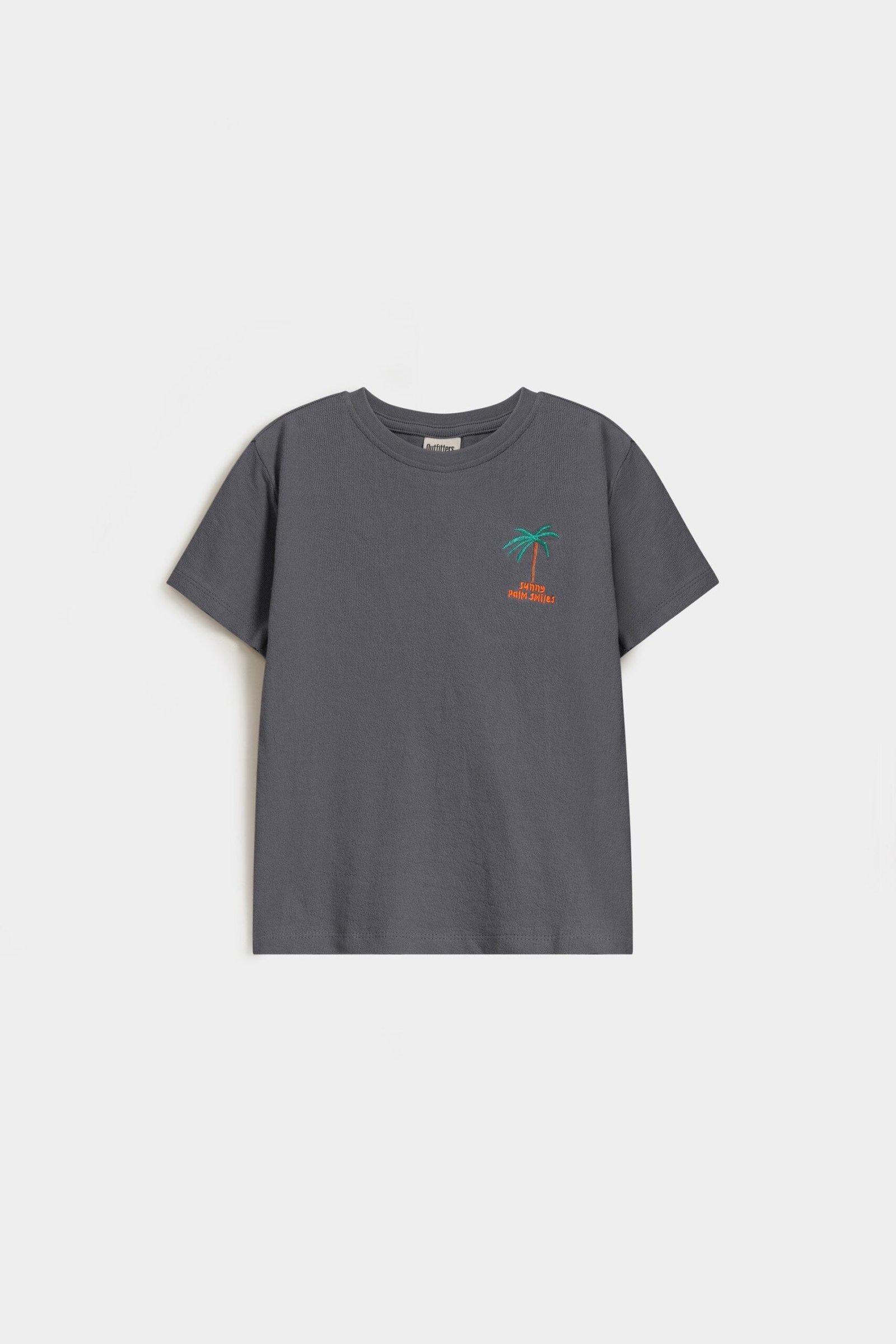 Textured Knit Embroidered T-Shirt